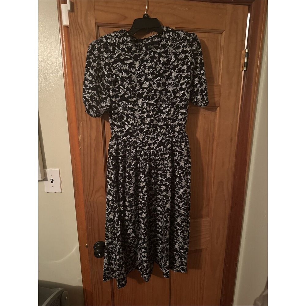 Vtg‎ 90's Erika & Co. Floral Midi Dress Rayon  M